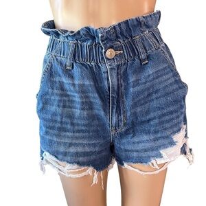American Eagle distressed mom shorts elastic waistband size XS